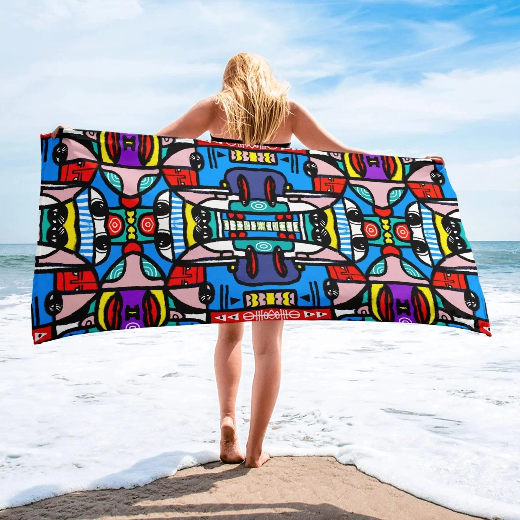 [THE MUSEUM VISITOR]★CITY DRAWING GRAPHIC BEACH TOWEL Towels