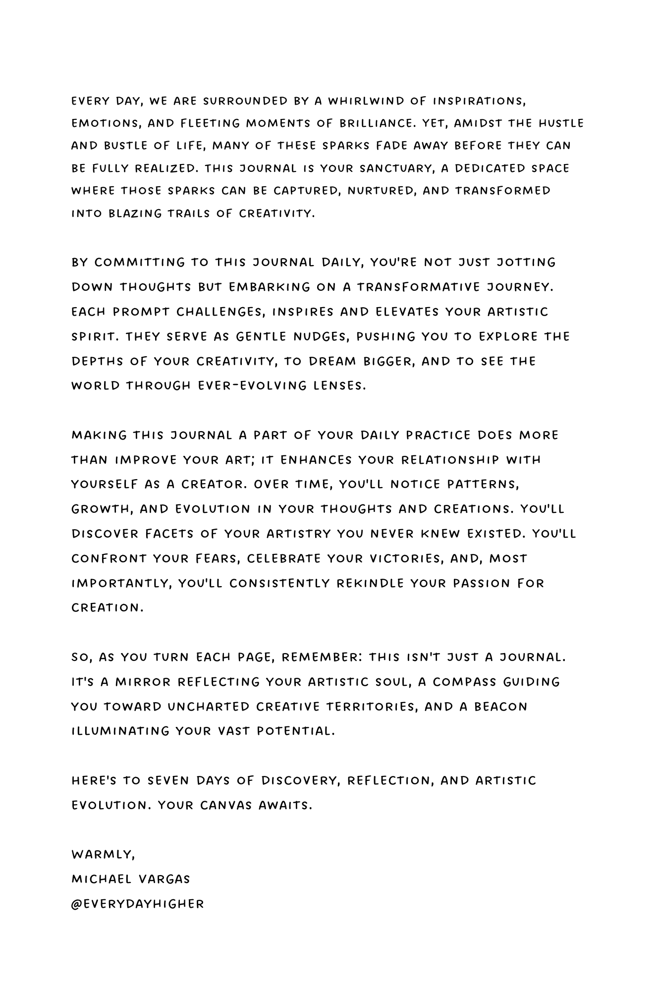 7-Day Artist's Creative Journal: Transform Your Vision, Day by Day: The Ultimate Weekly Creative Boost - MichaelVargas.Art