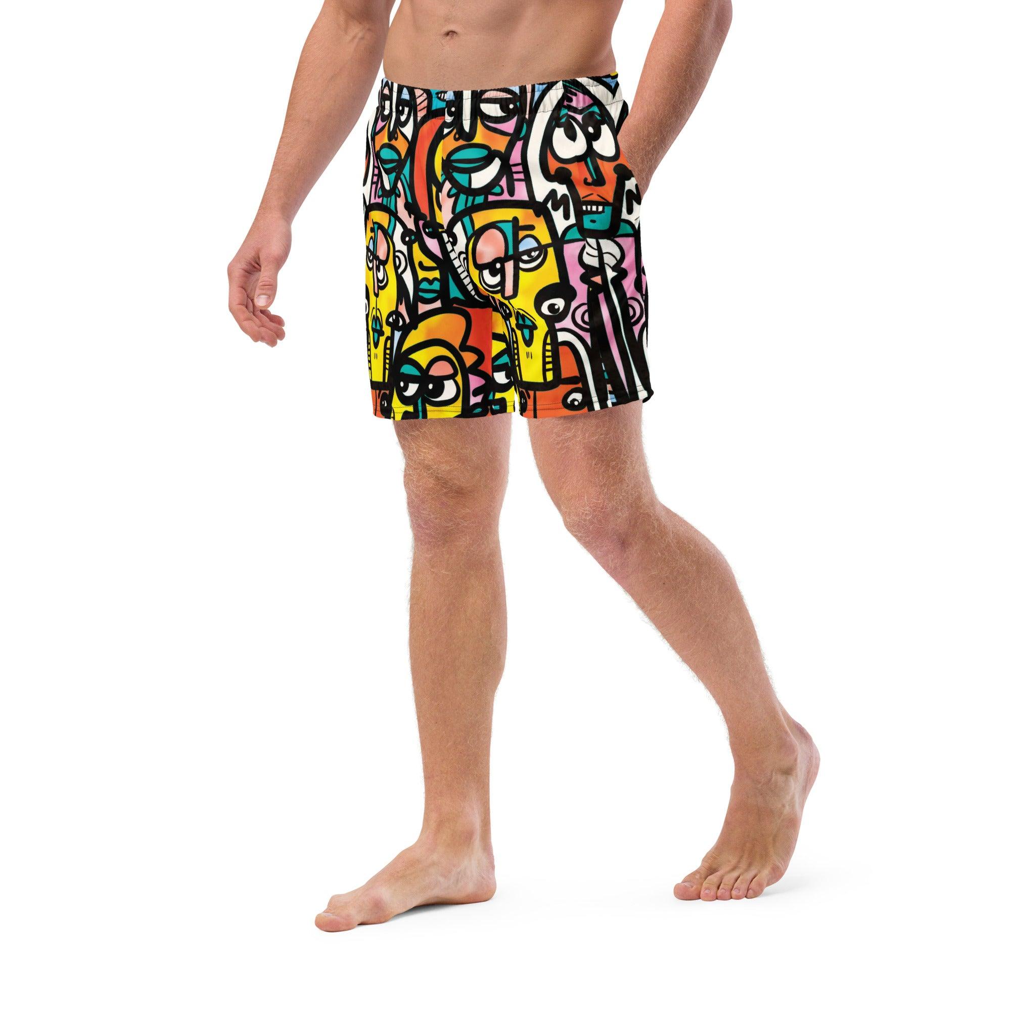 Alone in A Crowd | Men's Swim Trunks - MichaelVargas.Art