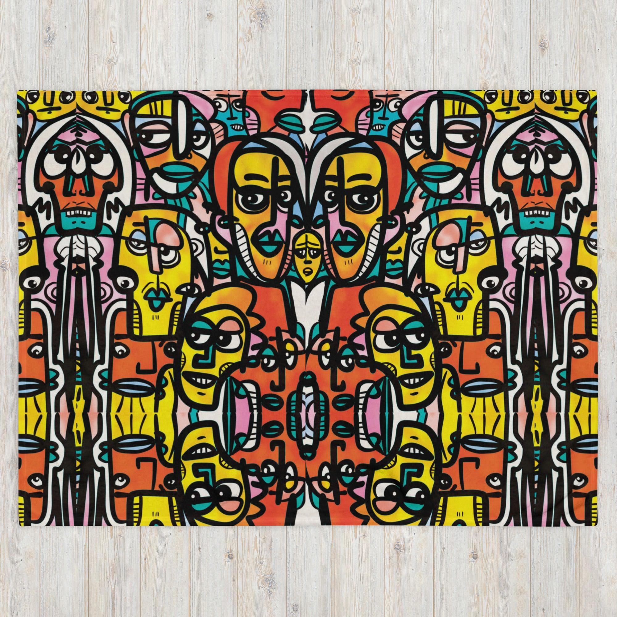 Alone In A Crowd | Throw Blanket - MichaelVargas.Art