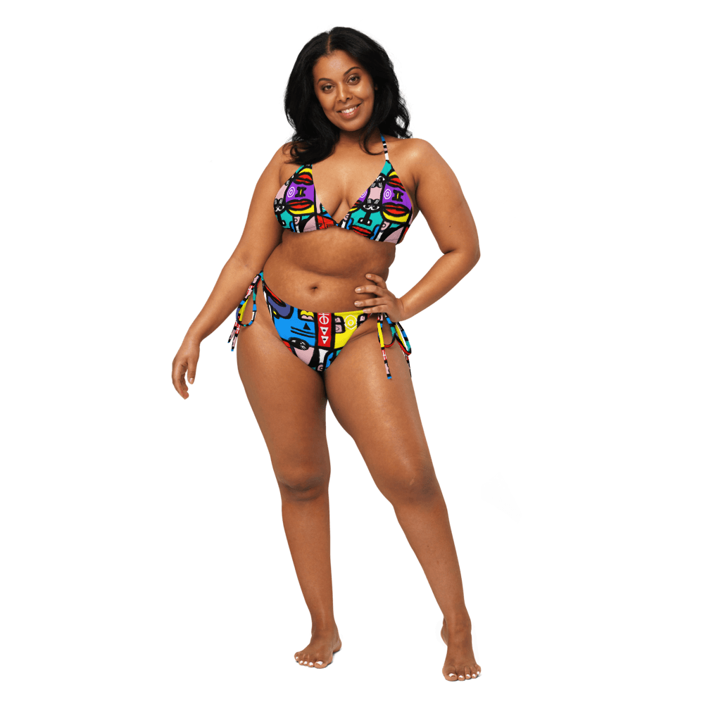 Echo Chambers | All-Over Print Recycled String Bikini - MichaelVargas.Art