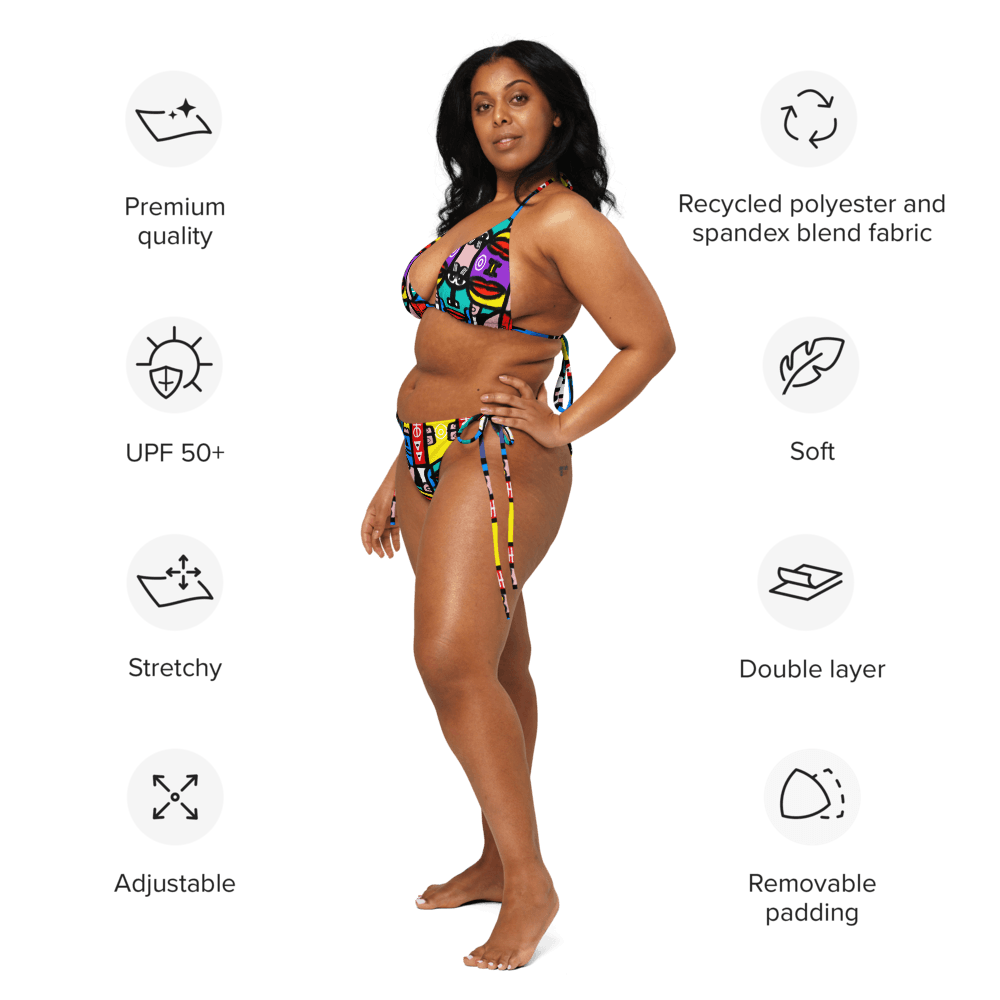 Echo Chambers | All-Over Print Recycled String Bikini - MichaelVargas.Art