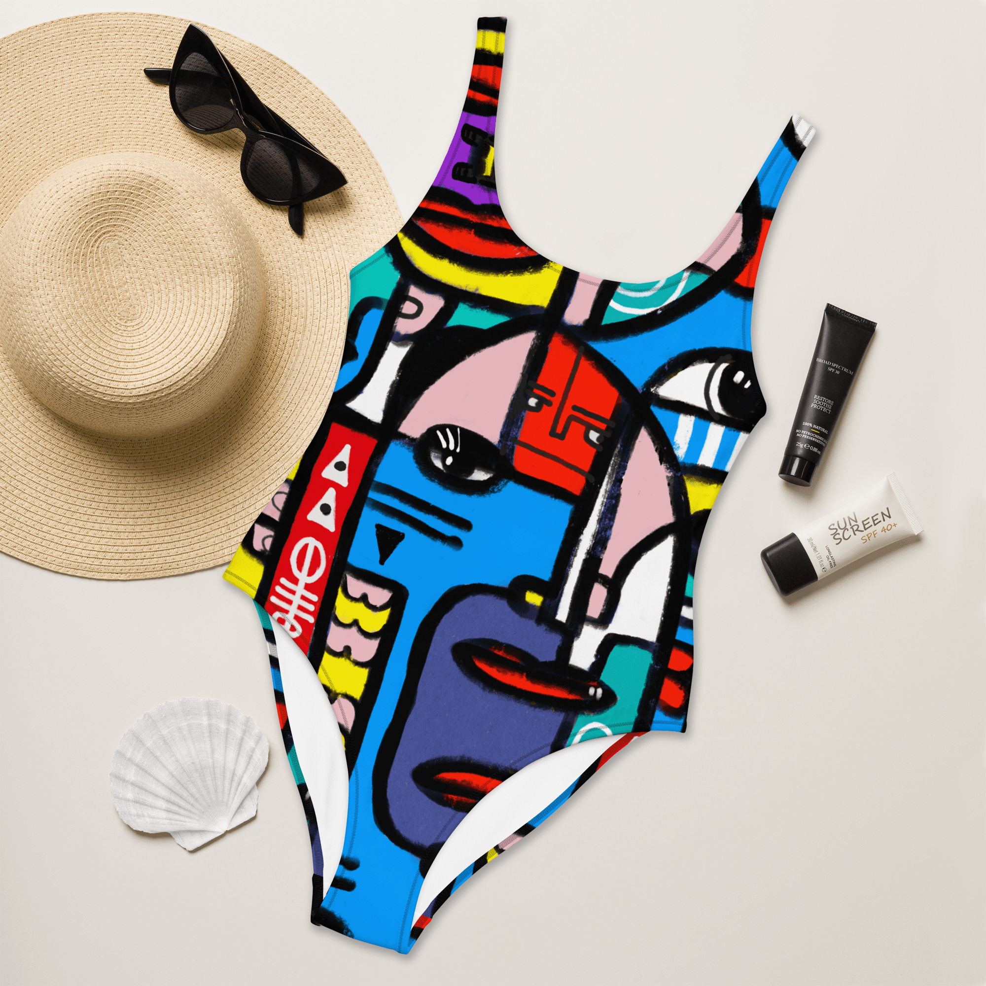 Echo Chambers | One-Piece Swimsuit - MichaelVargas.Art