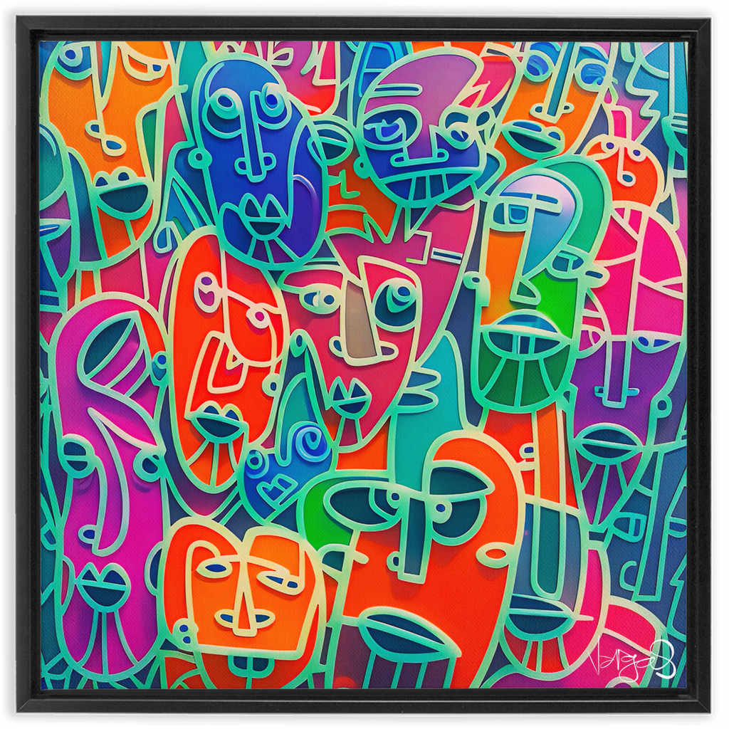 Interconnectedness | 24 x 24 | Framed Canvas Wraps - MichaelVargas.Art