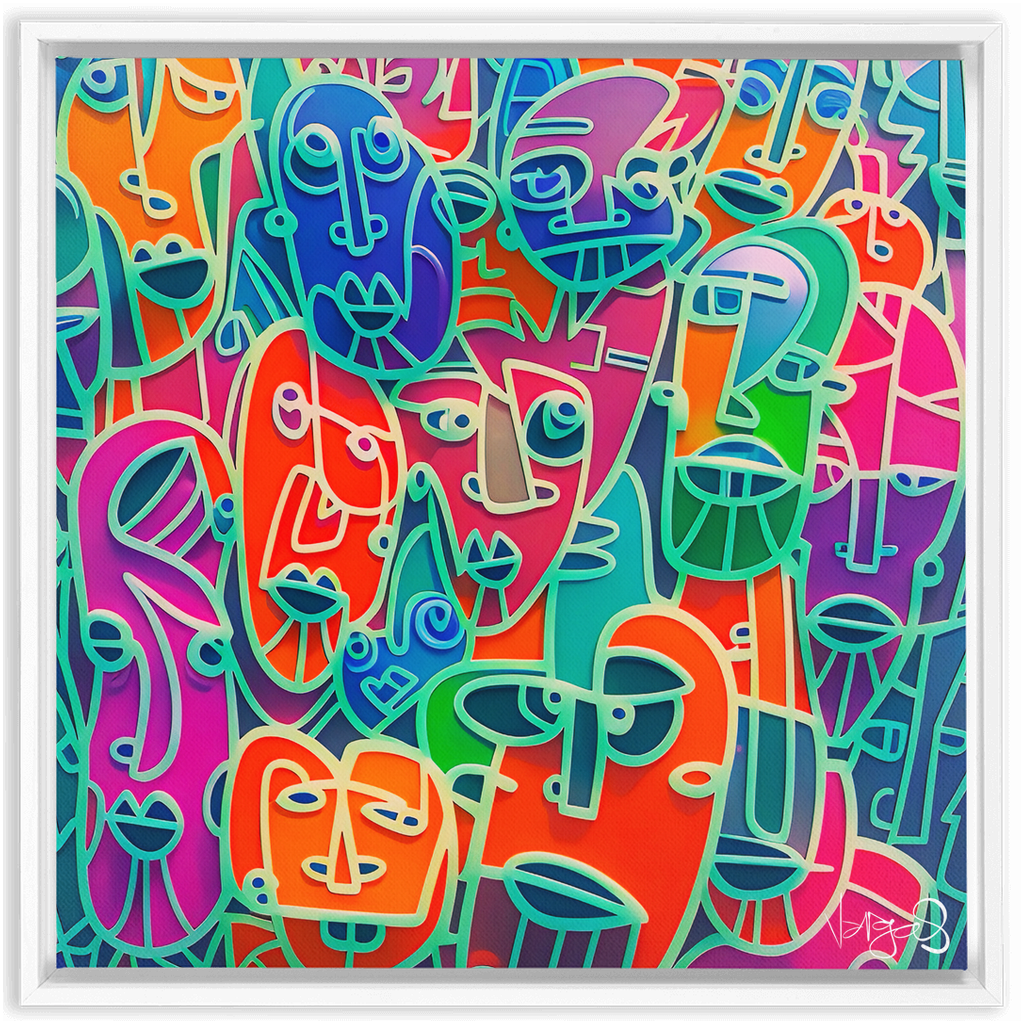 Interconnectedness | 24 x 24 | Framed Canvas Wraps - MichaelVargas.Art