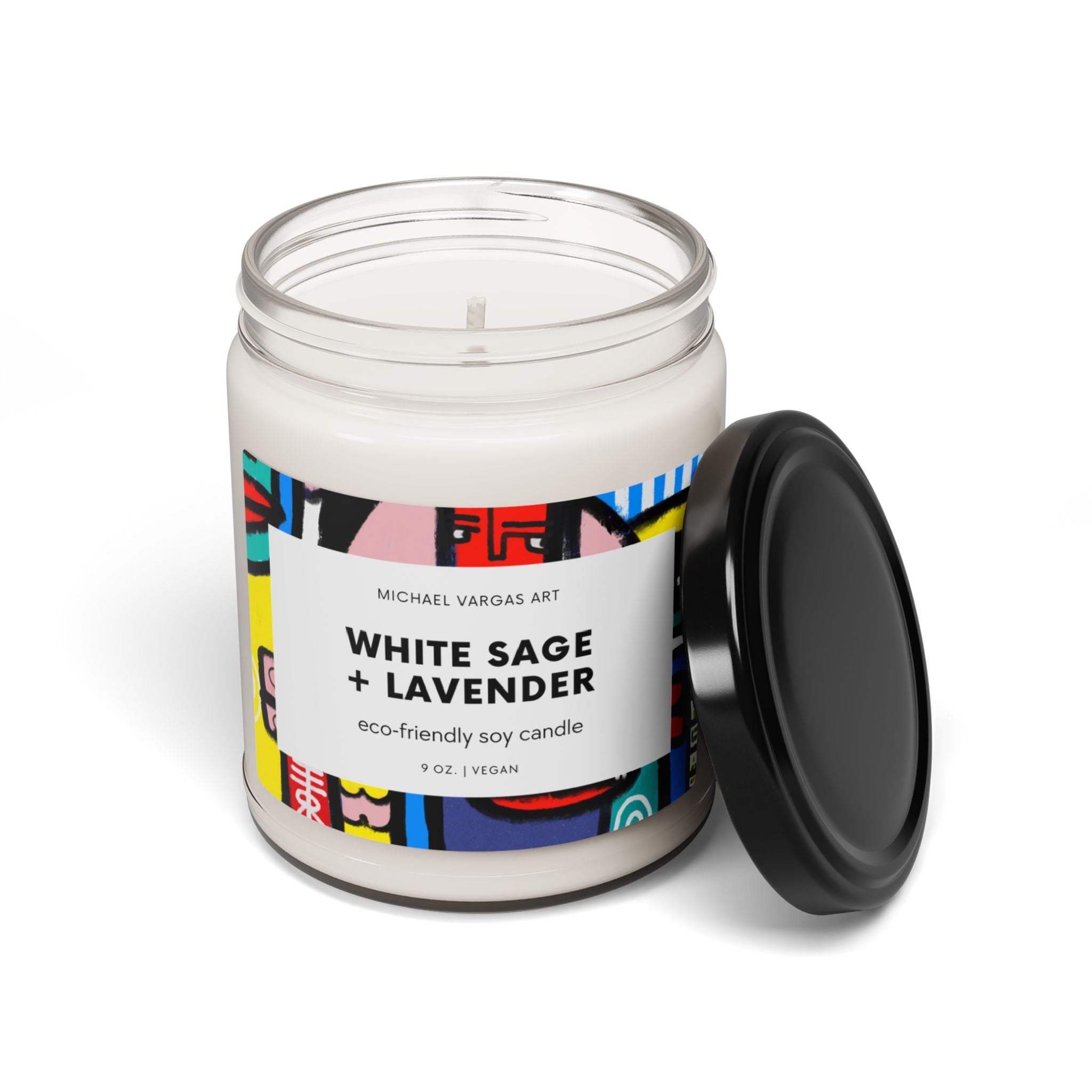 Michael Vargas Art | White Sage + Lavender Eco-Friendly Soy Candles | 9oz | Vegan - MichaelVargas.Art