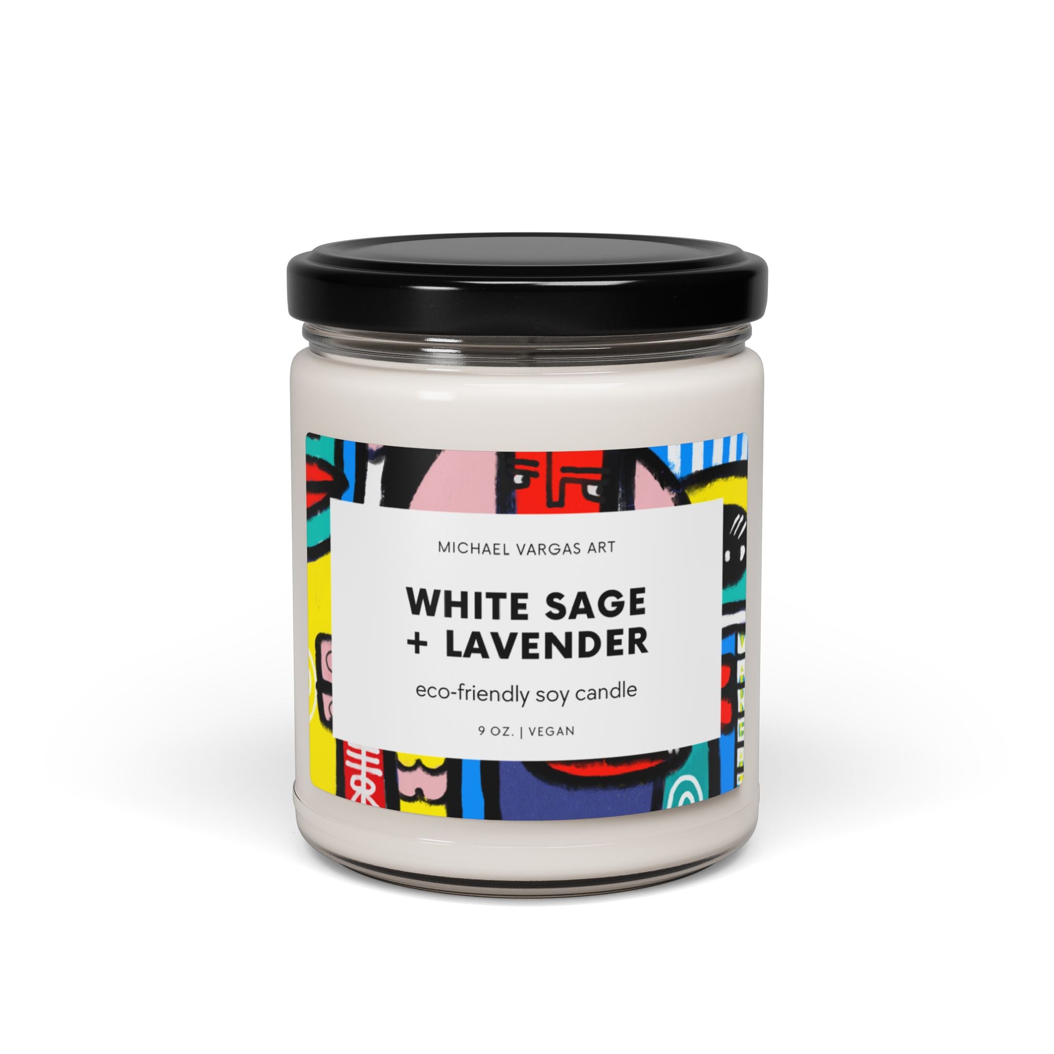 Michael Vargas Art | White Sage + Lavender Eco-Friendly Soy Candles | 9oz | Vegan - MichaelVargas.Art