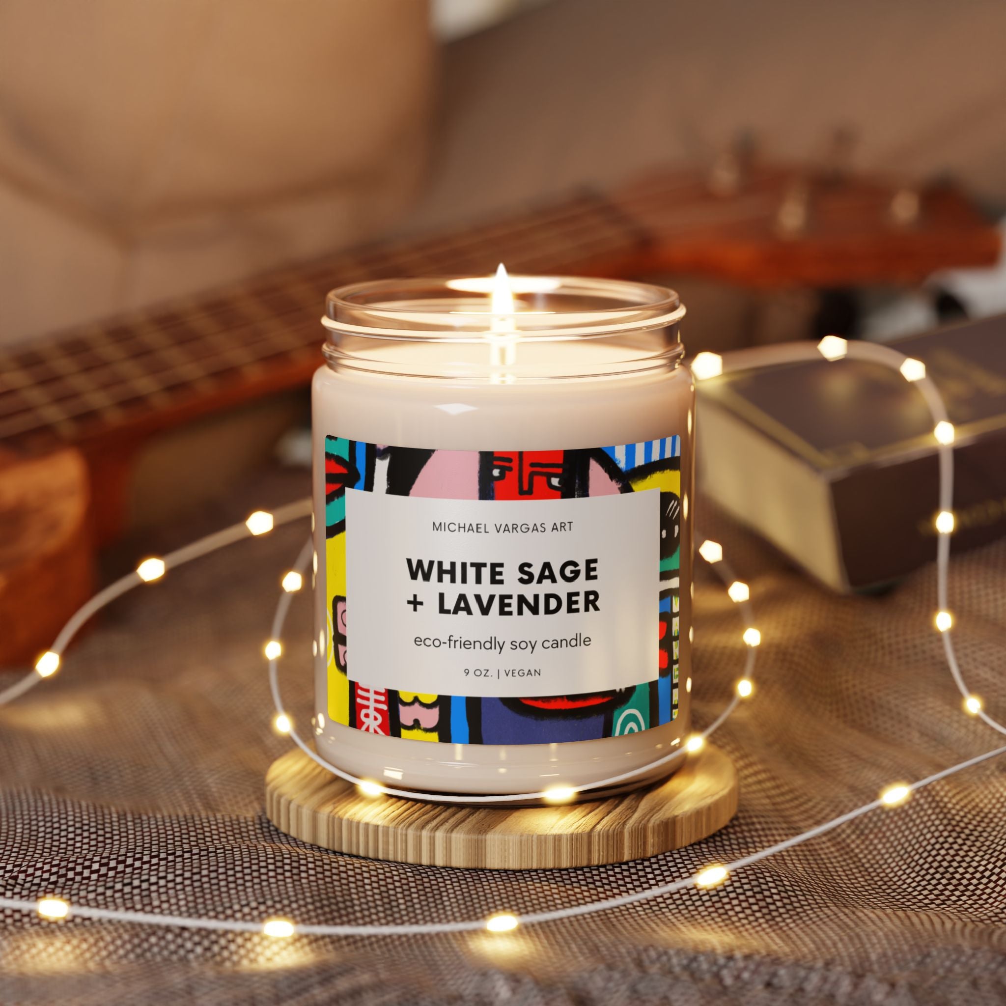 Michael Vargas Art | White Sage + Lavender Eco-Friendly Soy Candles | 9oz | Vegan - MichaelVargas.Art