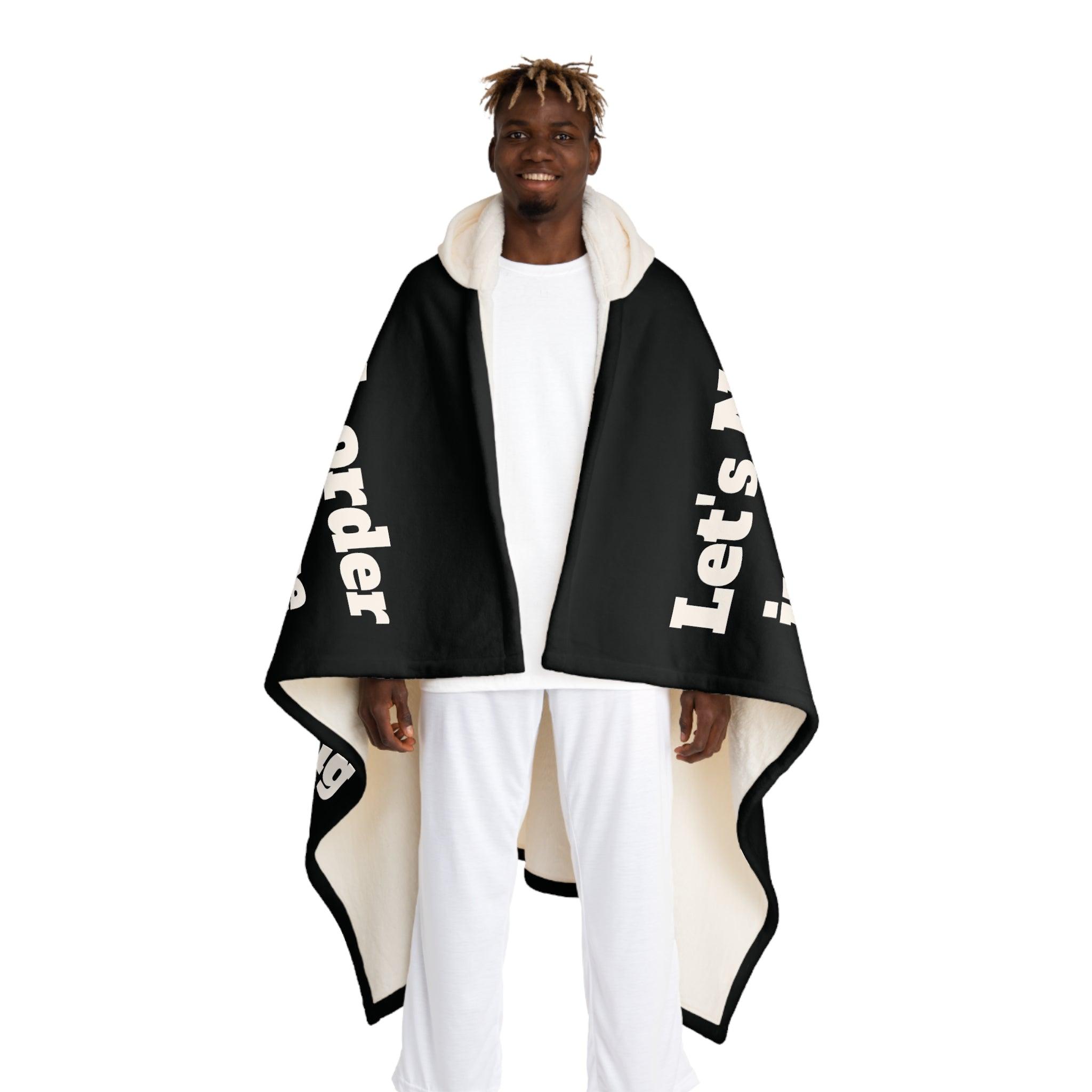 Netflix & Chill in Shared Bliss | Hooded Sherpa Fleece Blanket - MichaelVargas.Art