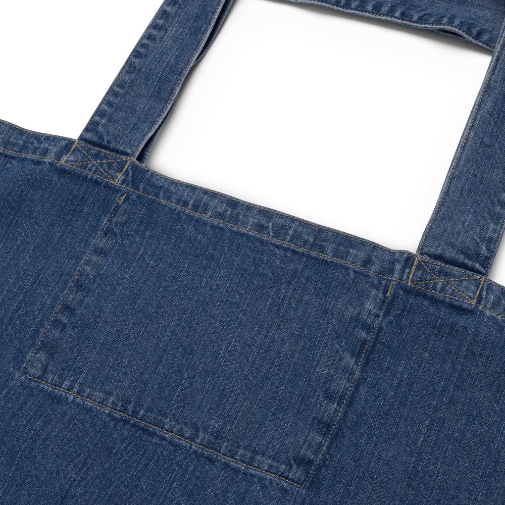 Peace & Love | Organic Denim Tote - MichaelVargas.Art
