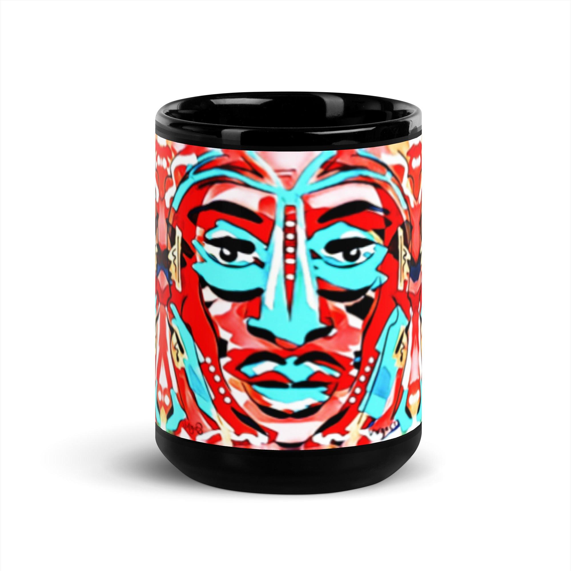 After The Laughter | Black Glossy 15oz Mug - MichaelVargas.Art