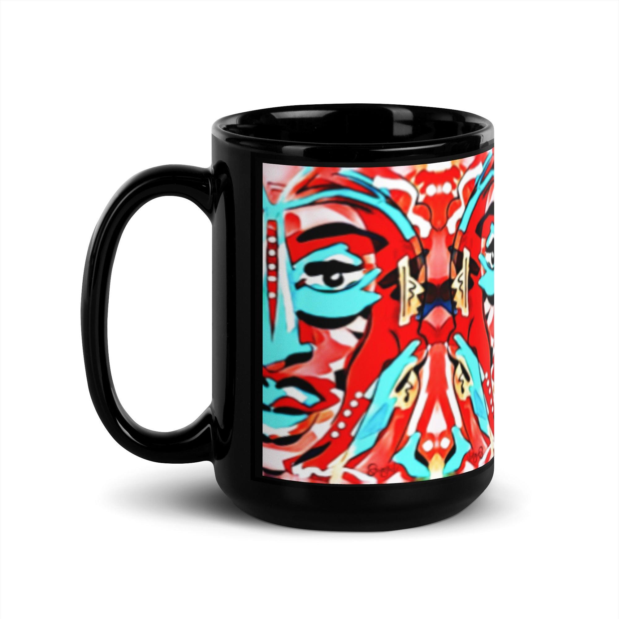 After The Laughter | Black Glossy 15oz Mug - MichaelVargas.Art