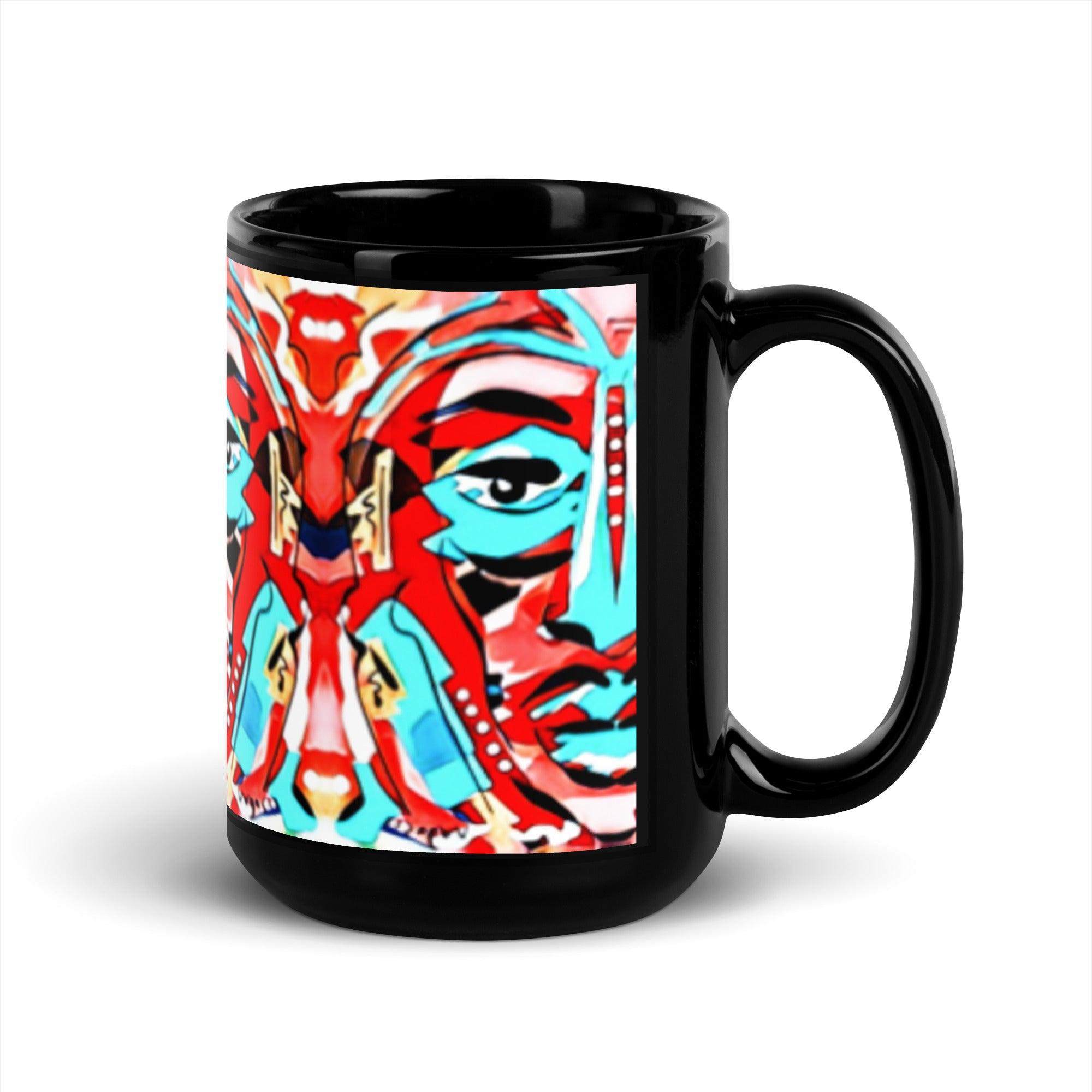 After The Laughter | Black Glossy 15oz Mug - MichaelVargas.Art