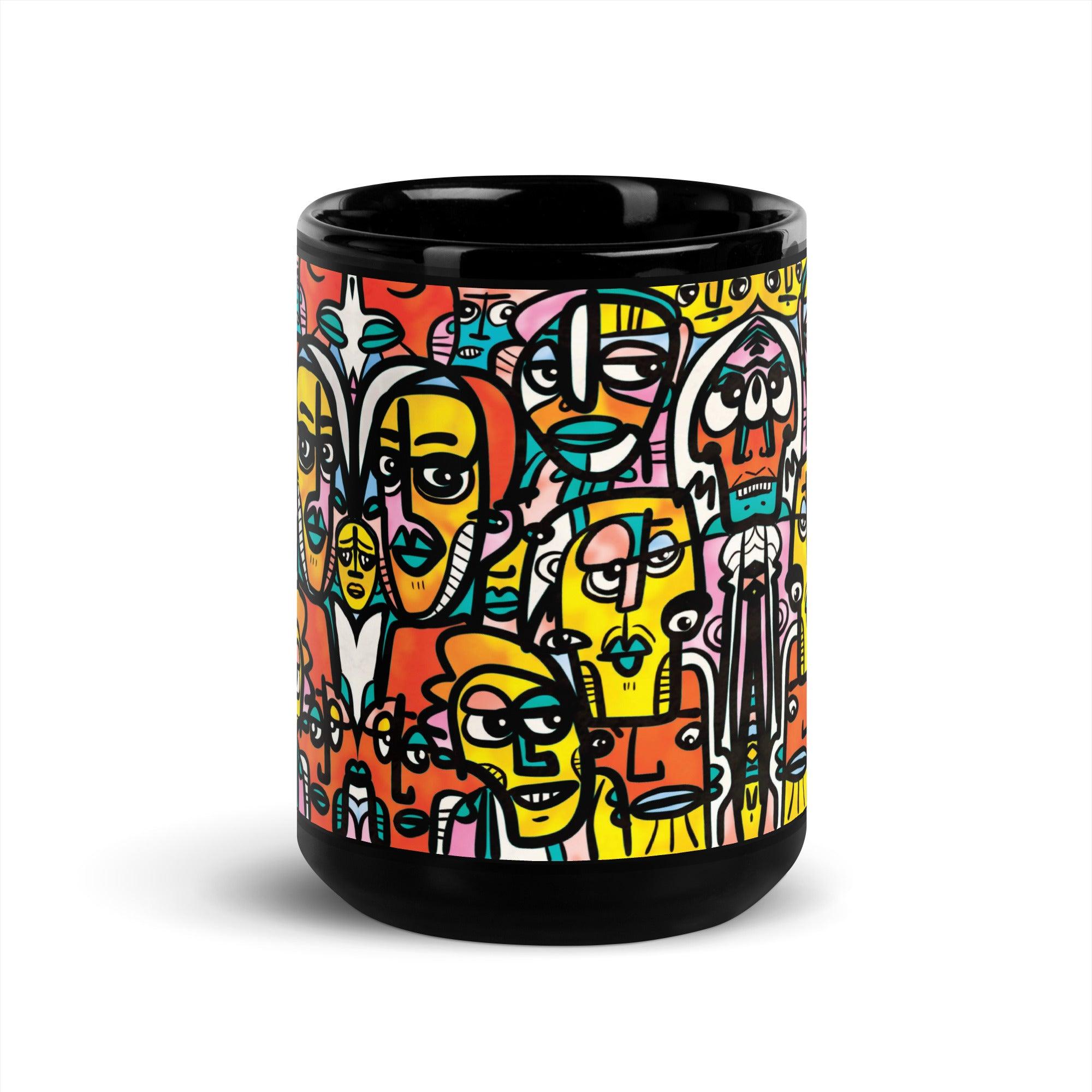 Alone In A Crowd | Black Glossy 15oz Mug - MichaelVargas.Art