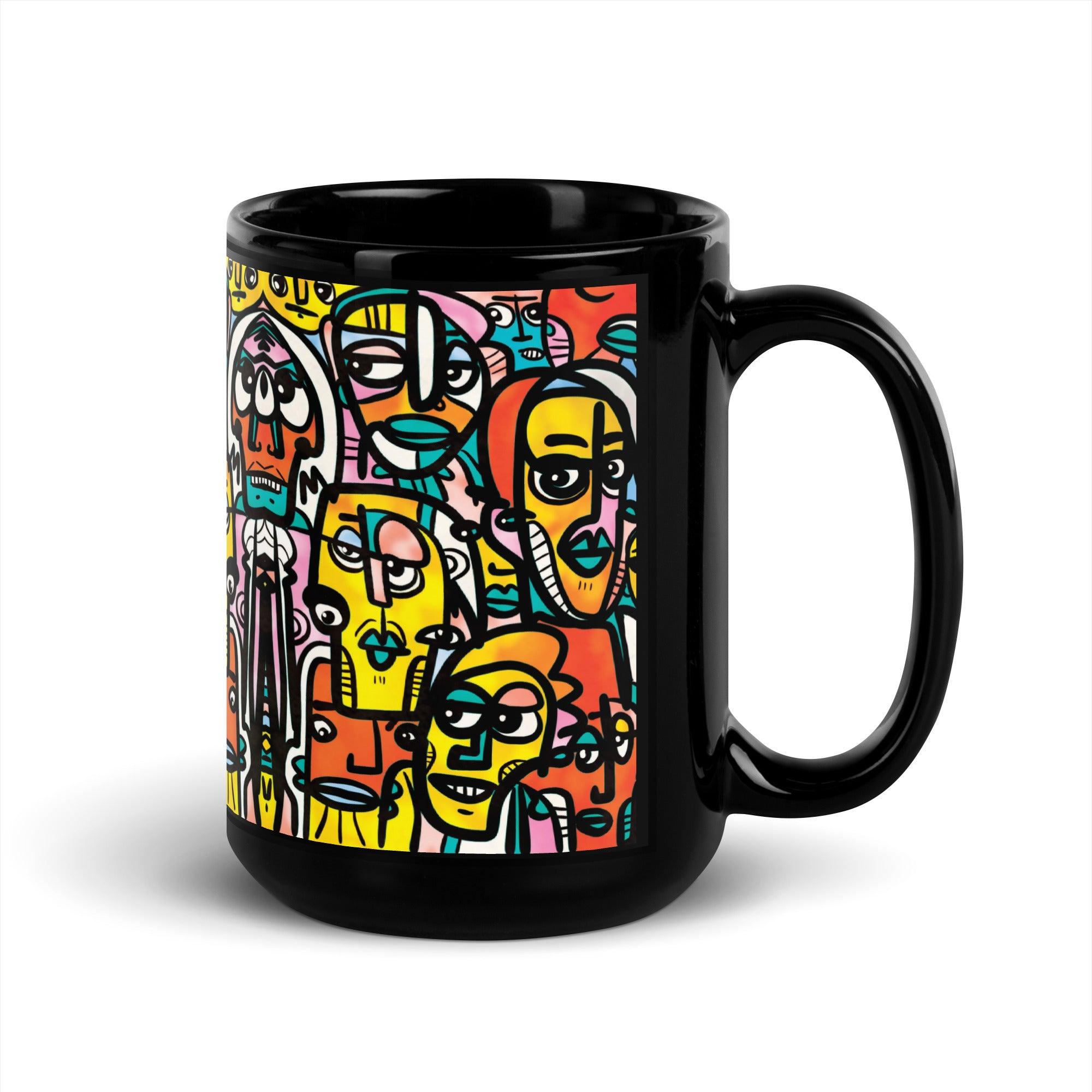 Alone In A Crowd | Black Glossy 15oz Mug - MichaelVargas.Art