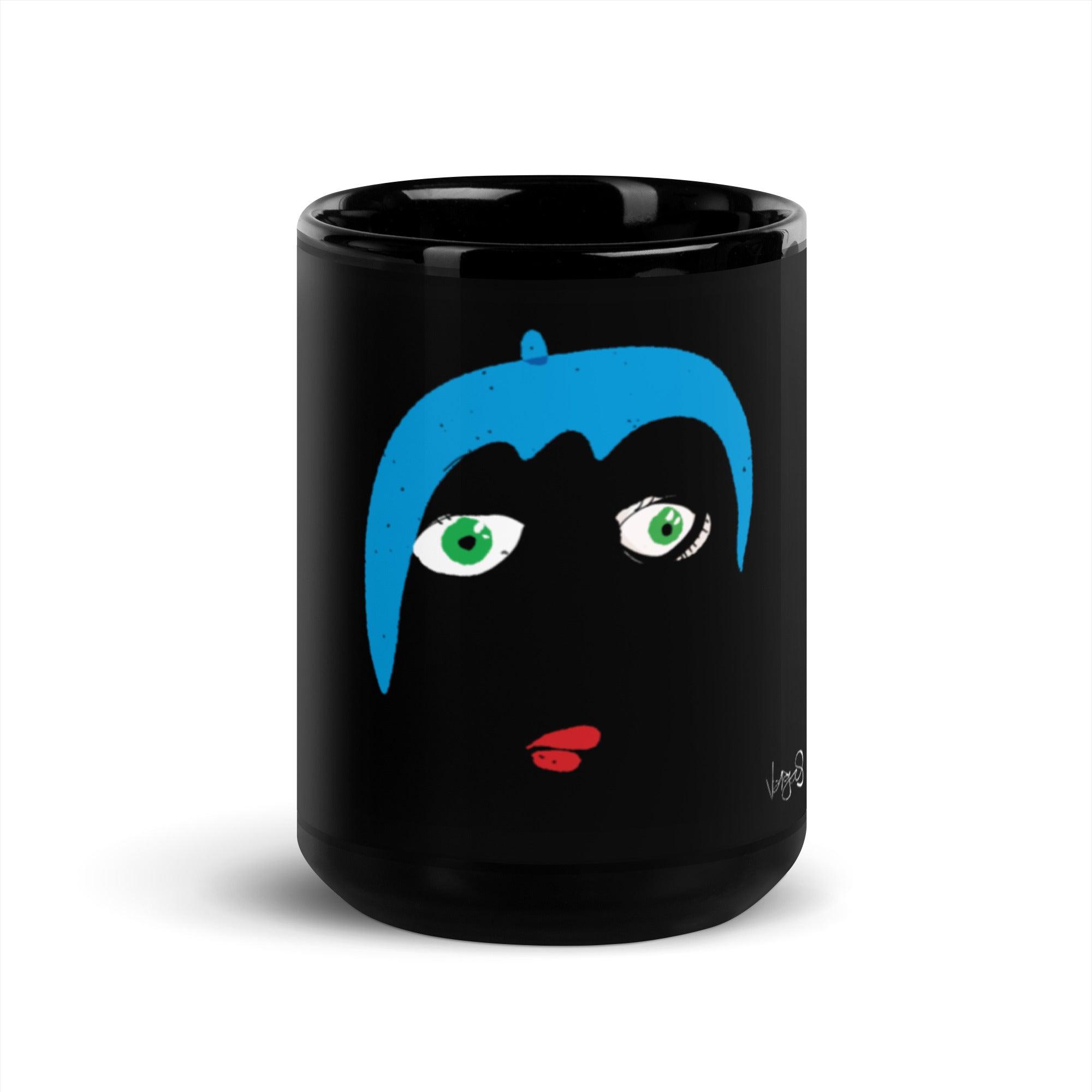 Billie Blues | Black Glossy 15oz Mug - MichaelVargas.Art