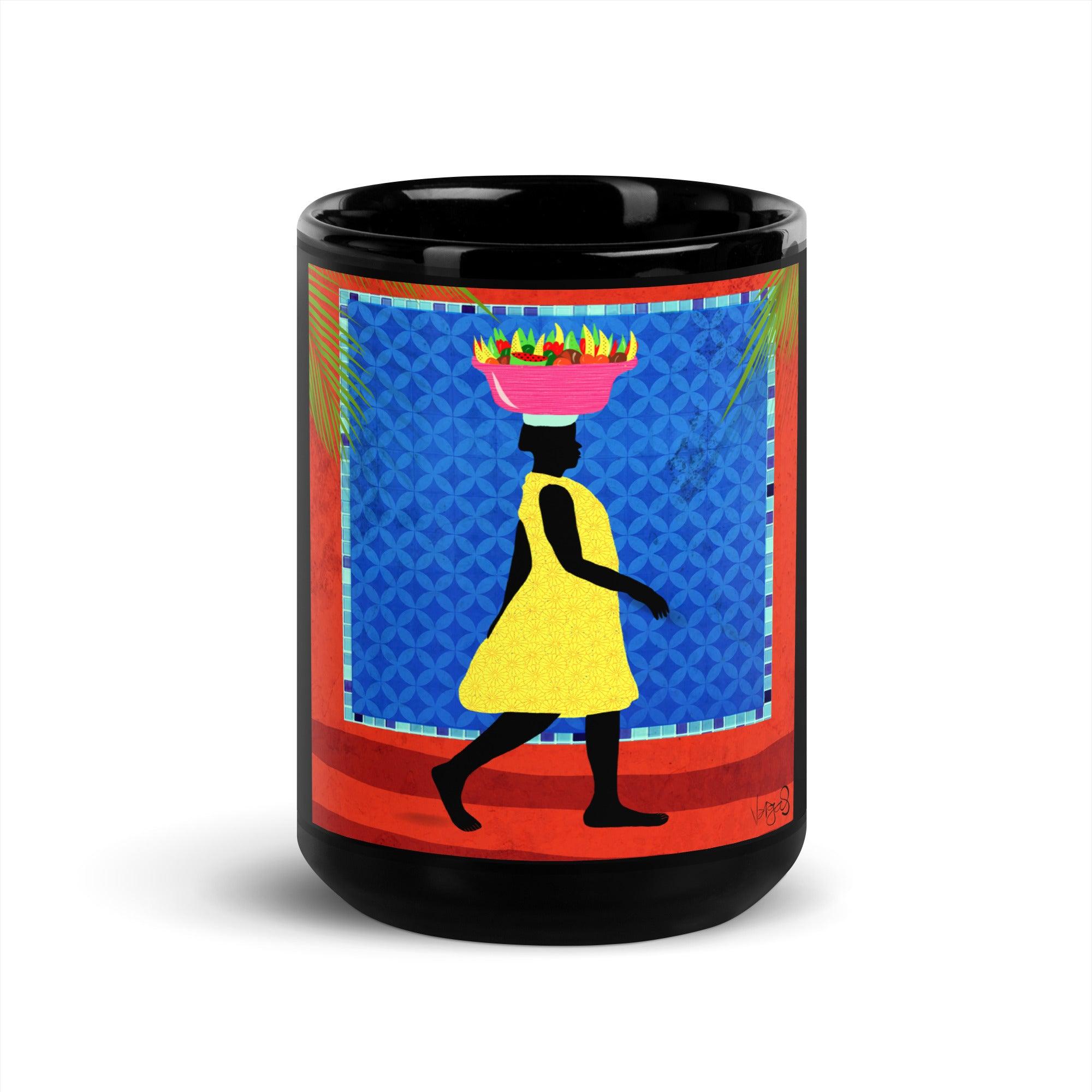 Palenquera | Black Glossy 15oz Mug - MichaelVargas.Art