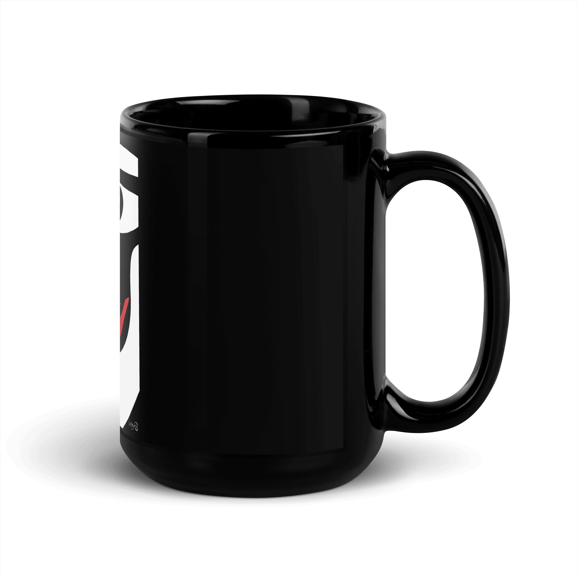 Totem BWR Face | Black Glossy 15oz Mug - MichaelVargas.Art