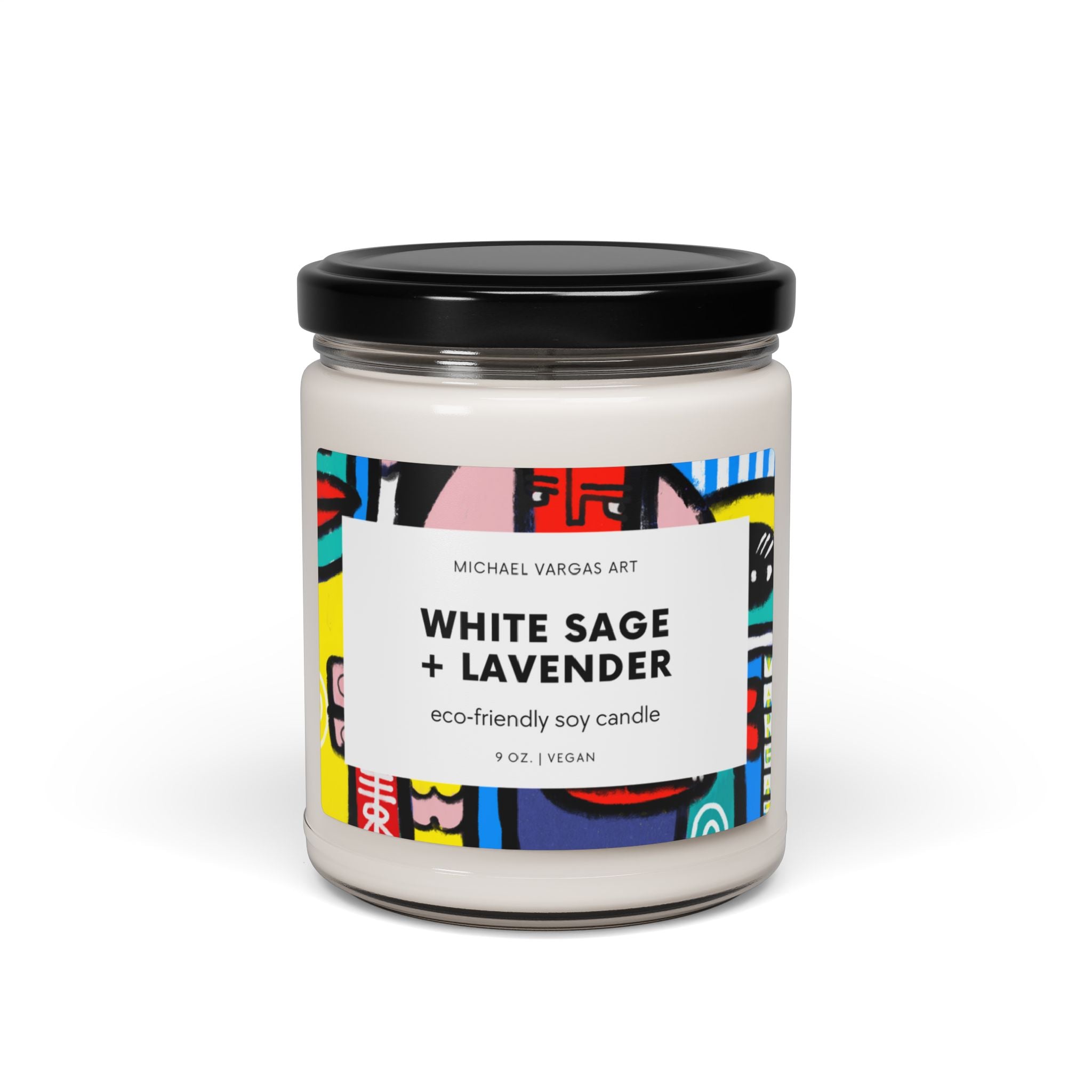 Michael Vargas Art | White Sage + Lavender Eco-Friendly Soy Candles | 9oz | Vegan