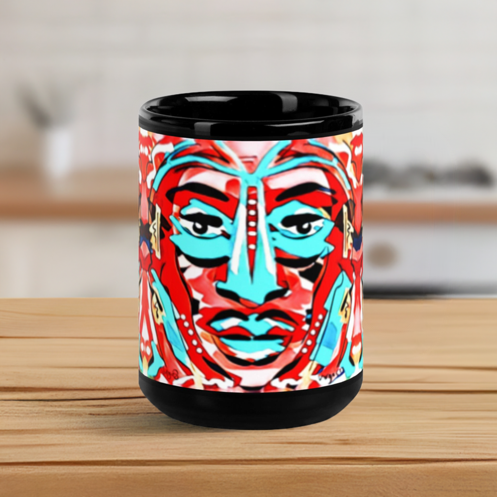 After The Laughter | Black Glossy 15oz Mug - MichaelVargas.Art