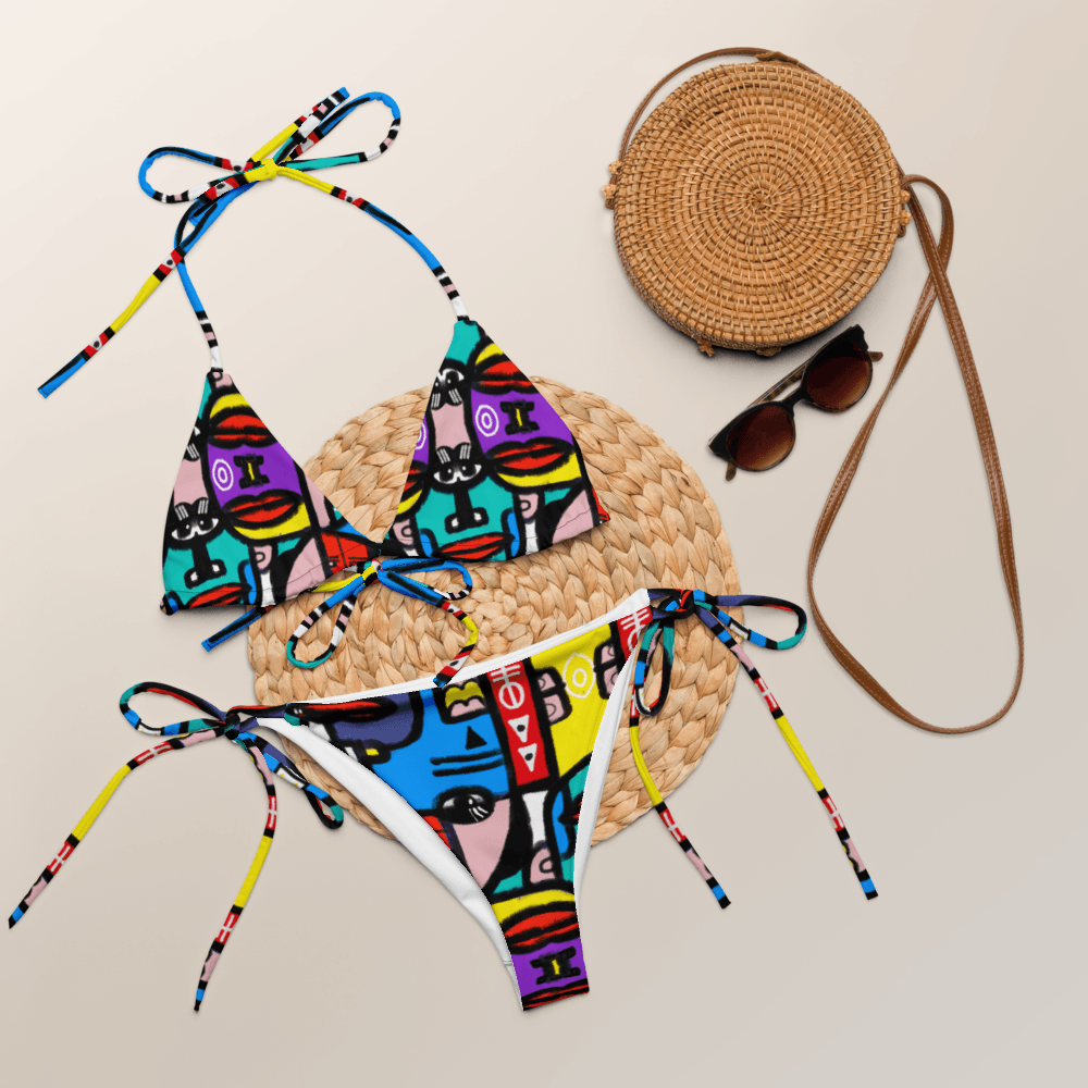 Echo Chambers | All-Over Print Recycled String Bikini - MichaelVargas.Art