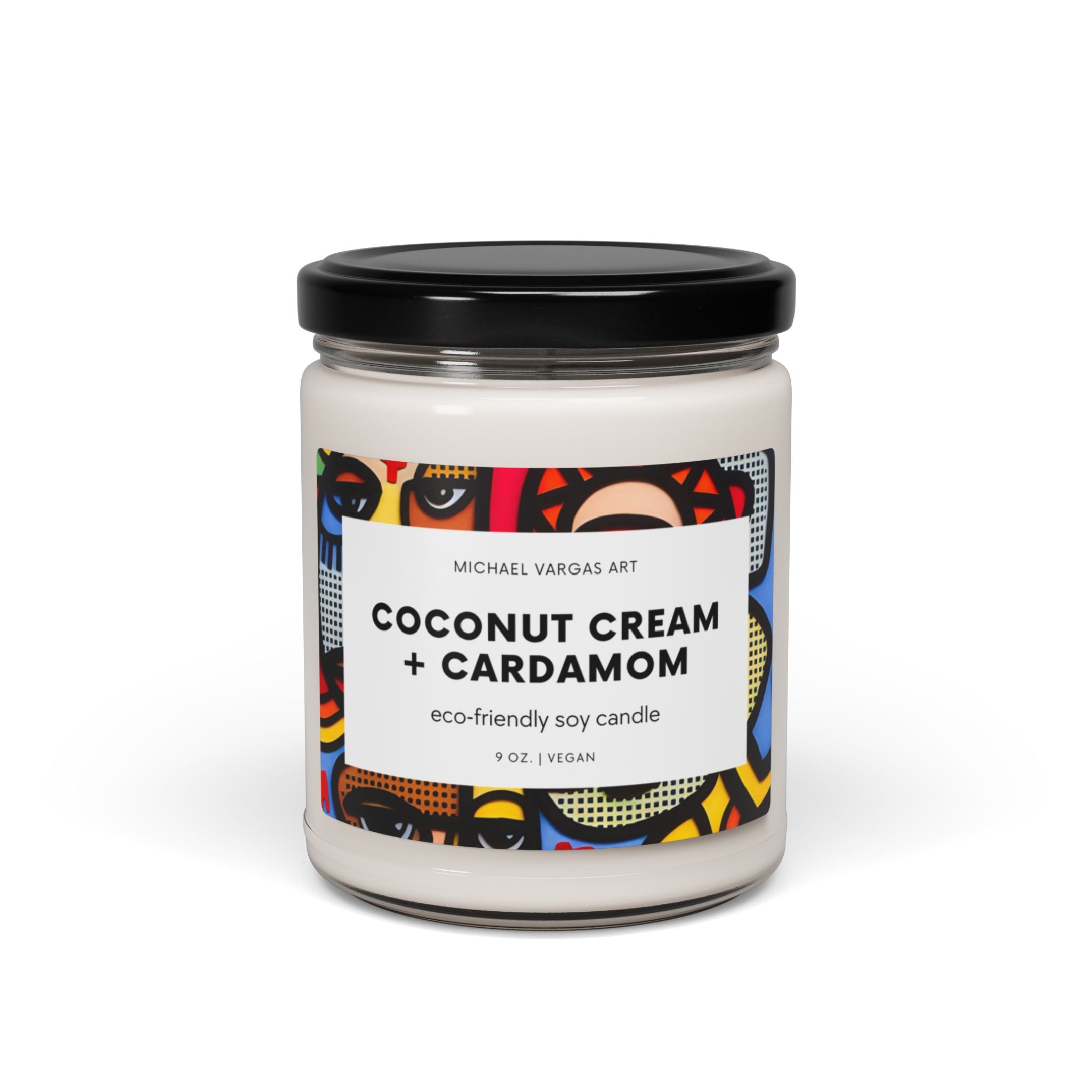 Michael Vargas Art | Coconut Cream + Cardamom Eco-Friendly Soy Candles | 9oz | Vegan - MichaelVargas.Art