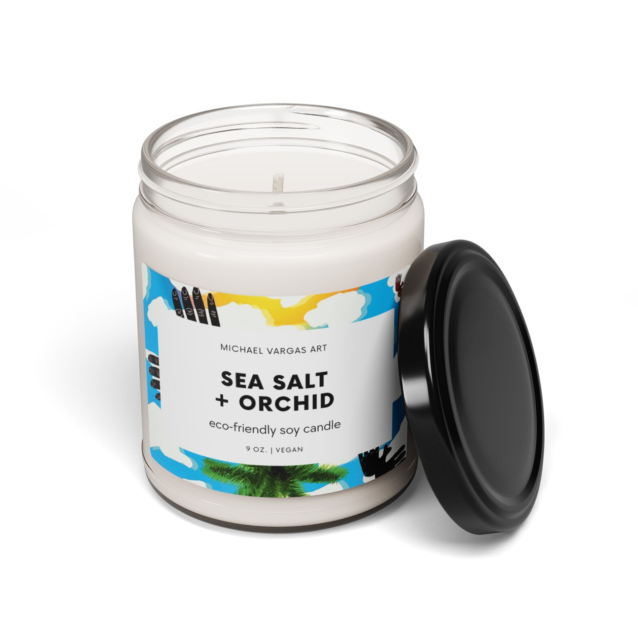 Michael Vargas Art | Sea Salt & Orchid Eco-Friendly Soy Candles | 9oz | Vegan - MichaelVargas.Art