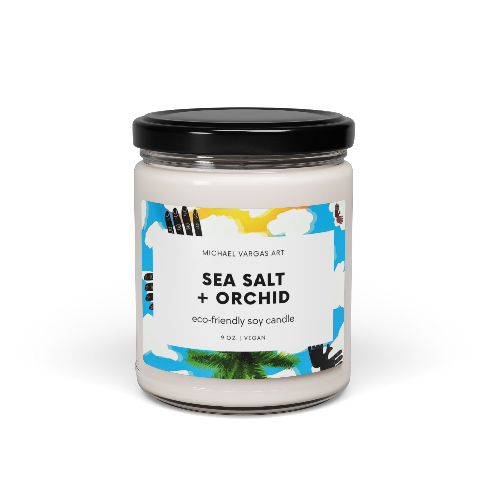 Michael Vargas Art | Sea Salt & Orchid Eco-Friendly Soy Candles | 9oz | Vegan - MichaelVargas.Art