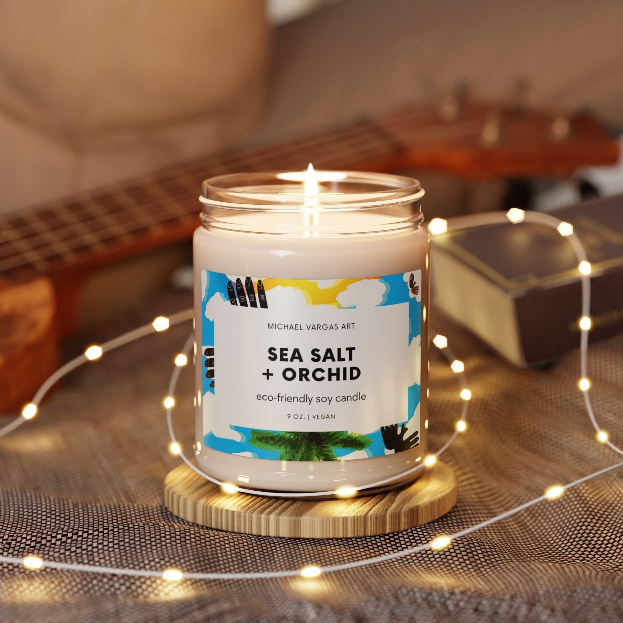 Michael Vargas Art | Sea Salt & Orchid Eco-Friendly Soy Candles | 9oz | Vegan - MichaelVargas.Art