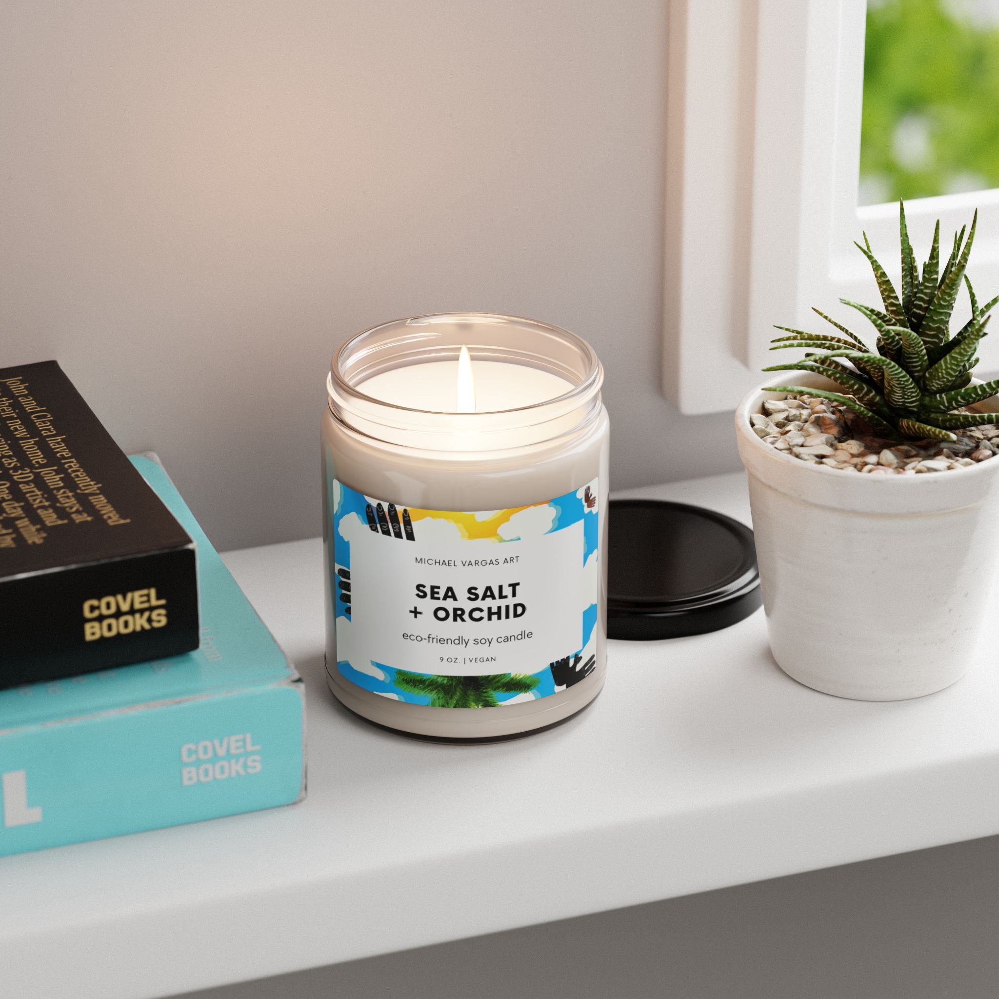 Michael Vargas Art | Sea Salt & Orchid Eco-Friendly Soy Candles | 9oz | Vegan - MichaelVargas.Art