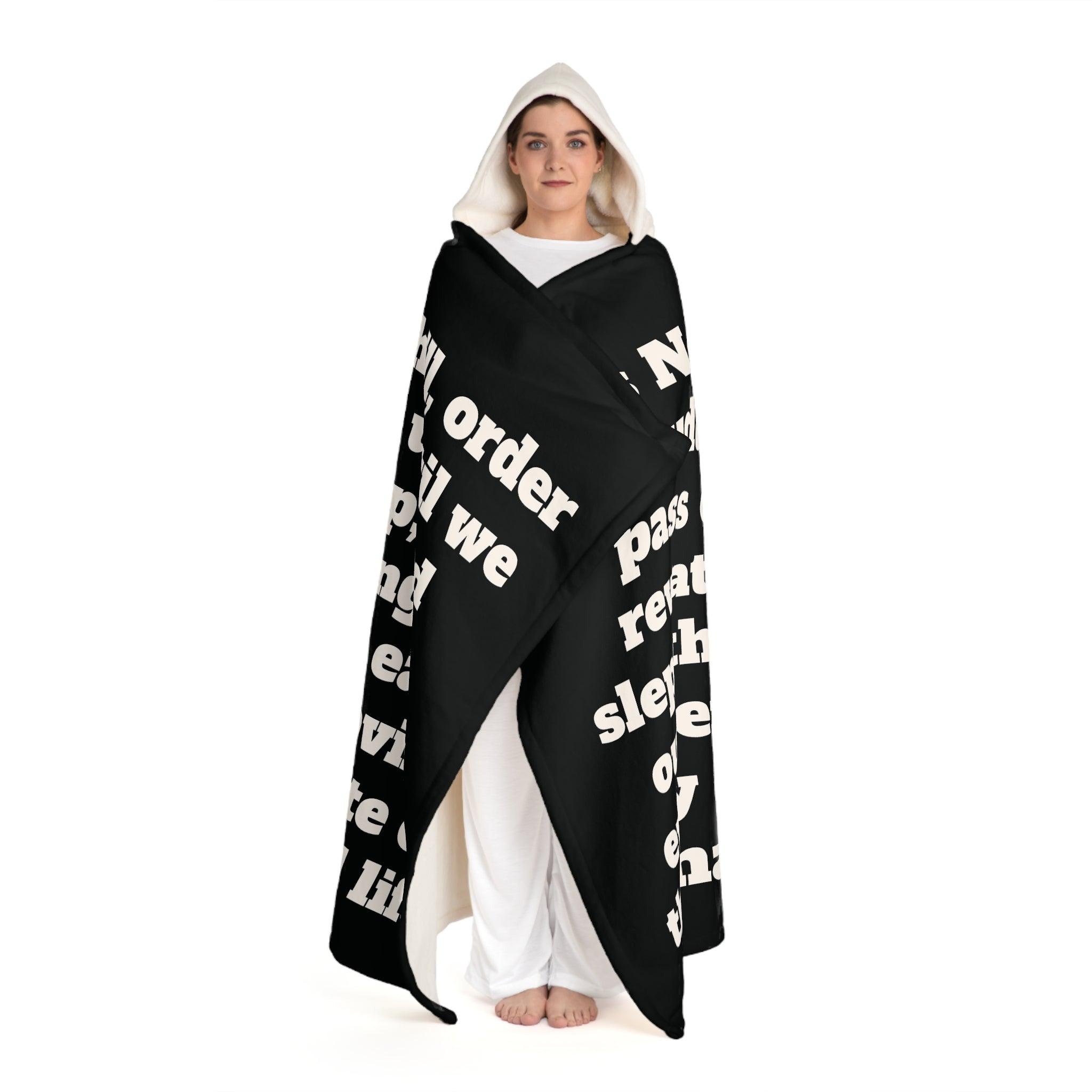 Netflix & Chill in Shared Bliss | Hooded Sherpa Fleece Blanket - MichaelVargas.Art