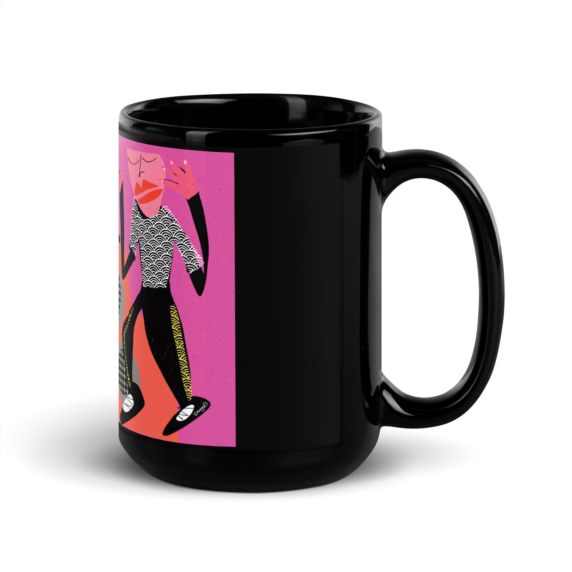 VooDoo Grey | Black Glossy 15oz Mug - MichaelVargas.Art